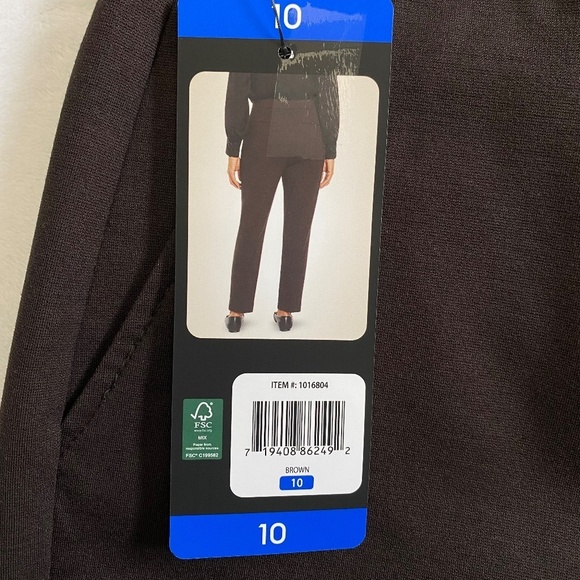 Banana Republic Ladies Ponte Pants, Straight Leg, Stretch, Brown, Size 10 NWT - Picture 5 of 15